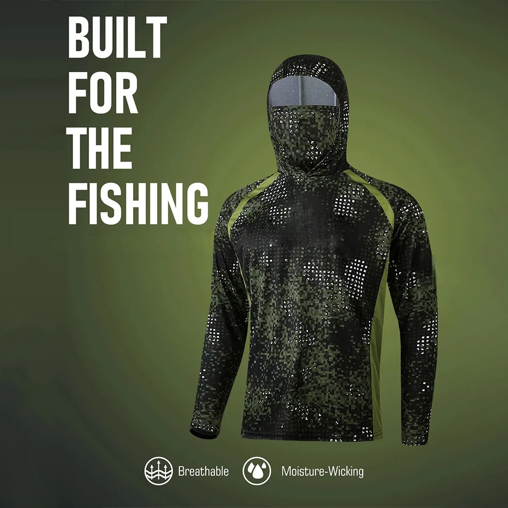 Fishing Shirt Uv Protection - 낚시용 의류, 남성용 후드 낚시 셔츠,