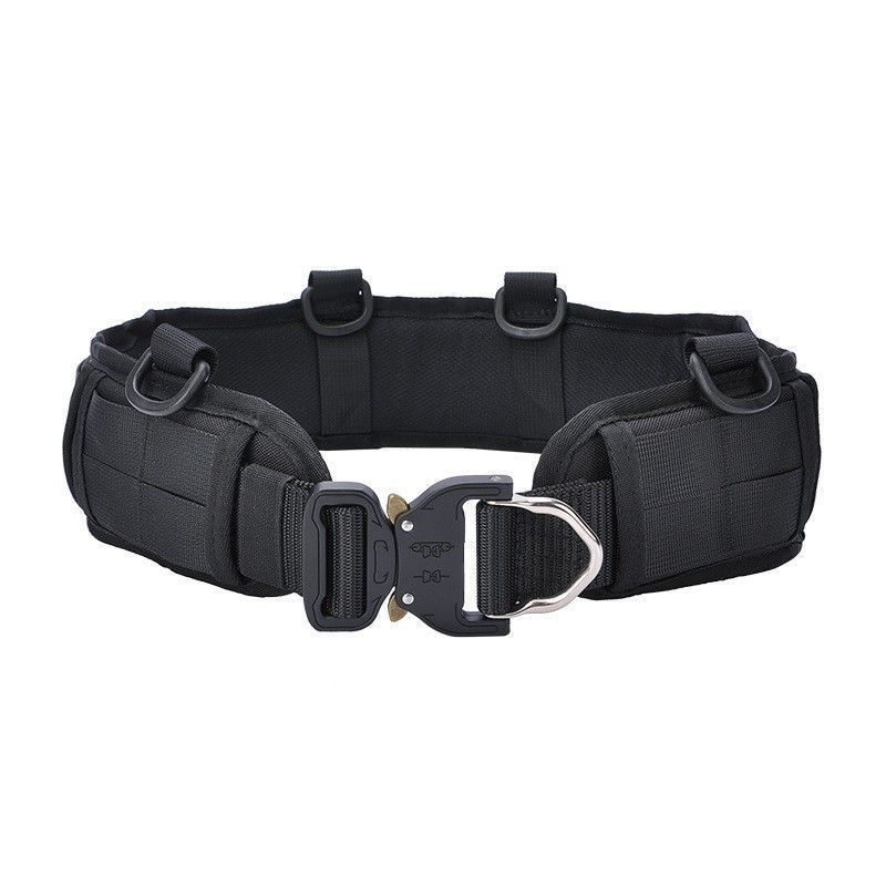 Fishing Belt - 검은색 패딩 처리된 전술용 낚시 벨트,