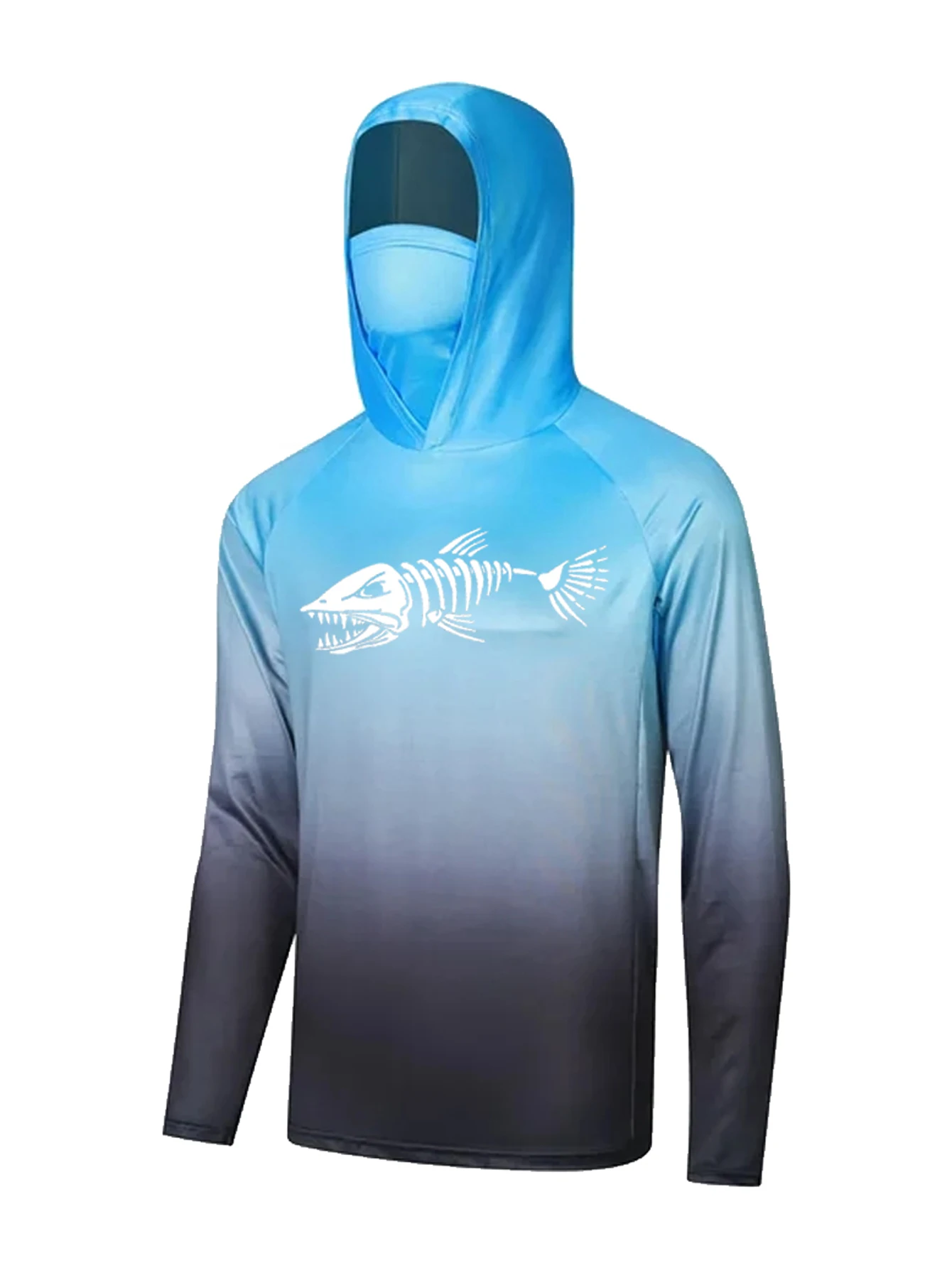 남녀공용, 파란색 그라데이션, 낚시용 후드 셔츠, 물고 - Fishing Shirt Uv Protection 리뷰 및 가격